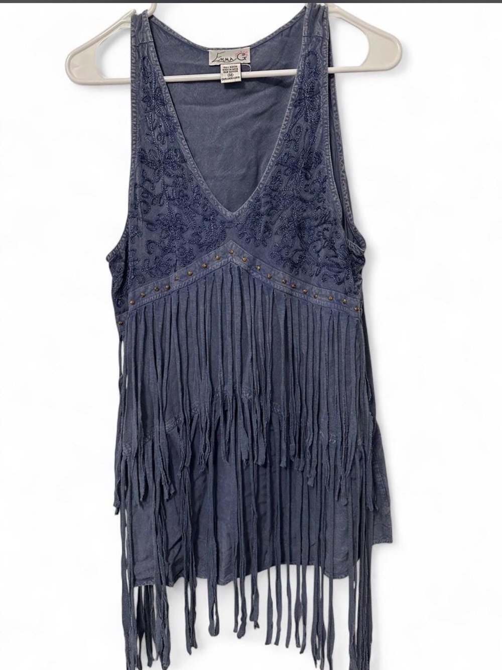 Emma G Rayon fringe tank M